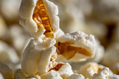 Nostalgic close-up of fresh, tasty popcorn