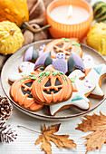 Multicolored Halloween homemade cookies