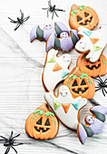 Multicolored Halloween homemade cookies