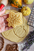 Preparation of festive pastries for baking in the oven
