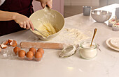 Baking basics and techniques on the kitchen counter