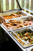 Delicious street food from El Salvador in buffet form