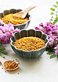 Healthy bee pollen grains