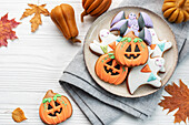 Multicolored Halloween homemade cookies