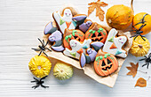 Multicolored Halloween homemade cookies