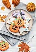 Multicolored Halloween homemade cookies