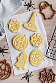 Preparation of festive biscuits for baking in the oven