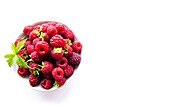 Frische reife Bio-Himbeeren