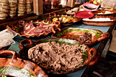 Traditional Mexican dishes on display in La Marquesa, Mexico