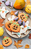 Multicolored Halloween homemade cookies