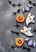 Multicolored Halloween homemade cookies