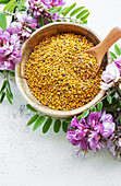 Healthy bee pollen grains