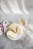 Traditional Georgian sulguni cheese paired with amber wine