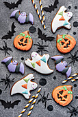 Multicolored Halloween homemade cookies