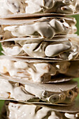 Traditional Christmas sweets in a festive pile, close-up
