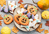 Multicolored Halloween homemade cookies