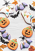 Multicolored Halloween homemade cookies