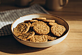 Top view of homemade whole grain sugar-free cookies