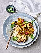 Hassleback chicken with vegetables