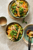 Asian bowl with sesame chicken