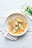 Chicken bouillon with semolina dumplings