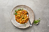 Pure flavour pasta with shiitake and white beans