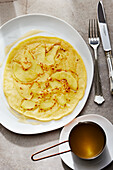Crêpes normandes with apples and calvados