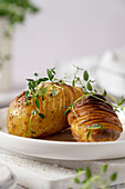 Hasselback potatoes with fresh thyme