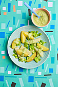 Potato and kohlrabi salad for parents and baby