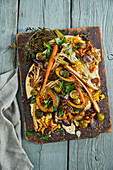 Veggie arrosto misto on truffled polenta