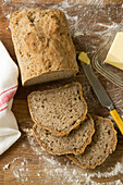 Gluten-free buckwheat bread in slices