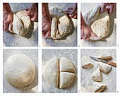 Step-by-step instructions: Shaping and dividing pizza dough
