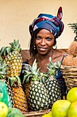 Benin, Ouidah, woman at the market