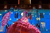 France, Cote d'Or, Dijon, area listed as World Heritage by UNESCO, Christmas lights, Dukes of Burgundy palace