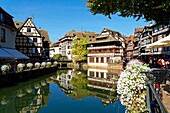 France, Bas Rhin, Strasbourg, old town listed as World Heritage by UNESCO, the Petite France District with the Maison des Tanneurs restaurant