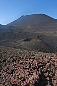 Spanien, Kanarische Inseln, Insel Palma, Lavafelder vor dem Vulkan San Antonio