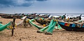 Ivory Coast, Grand Lahou district, Grand Lahou, fisherman boats