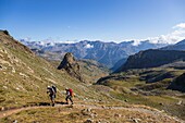 Frankreich, Alpes-Maritimes, Nationalpark Mercantour, Col du Fer (2584m), Panorama des italienischen Val Stura