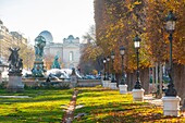 France, Paris, Garden of the Great Explorers, the fountain Carpeaux or fountain of the Quatres Parties of the World