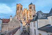 France, Cher, Bourges, rue du Guichet and Saint Etienne de Bourges cathedral, listed as World Heritage by UNESCO