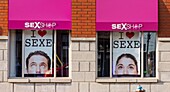 Canada, province of Quebec, Mauricie region, Trois-Rivières, a sex shop in the city center