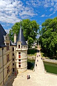 Frankreich, Indre et Loire, Loire-Tal, von der UNESCO zum Weltkulturerbe erklärt, Schloss Azay le Rideau, erbaut von 1518 bis 1527 von Gilles Berthelot im Stil der Renaissance