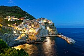 Italien, Ligurien, Provinz La Spezia, Nationalpark Cinque Terre, von der UNESCO zum Weltkulturerbe erklärt, das Dorf Manarola