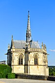 Frankreich, Indre et Loire, Loire-Tal, das von der UNESCO zum Weltkulturerbe erklärt wurde, das Schloss von Amboise, die Kapelle St. Hubert, in der Leonardo da Vinci begraben ist