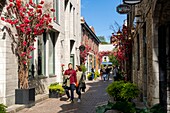 Kanada, Provinz Quebec, Montreal, Alt-Montreal, Fußgängerzone St. Amable, die zum Jacques-Cartier-Platz mit seinen Geschäften und Restaurants führt, im Sommer