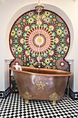 Morocco, Essaouira, Riad Salut Maroc, Story: Eccentric arty rendez-vous in a hyper vitamined riad