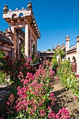 France, Haute Savoie, Rumilly, Vaulx, secret gardens, remarkable garden label, Architectural elements of the Andalusian garden made of lime mortar by Alain Moumen