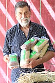 France, Gard, Petite Camargue, Saint-Gilles, Canard des Rizieres, founder Bernard Poujol and his different varieties of rice