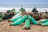 Ivory Coast, Grand Lahou district, Grand Lahou, fisherman boats