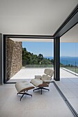 France, Le Lavandou, Cap Negre, Architect House, Story: All control of the elements facing the sea